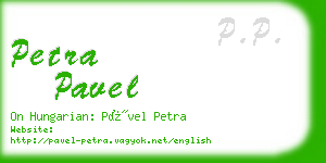 petra pavel business card